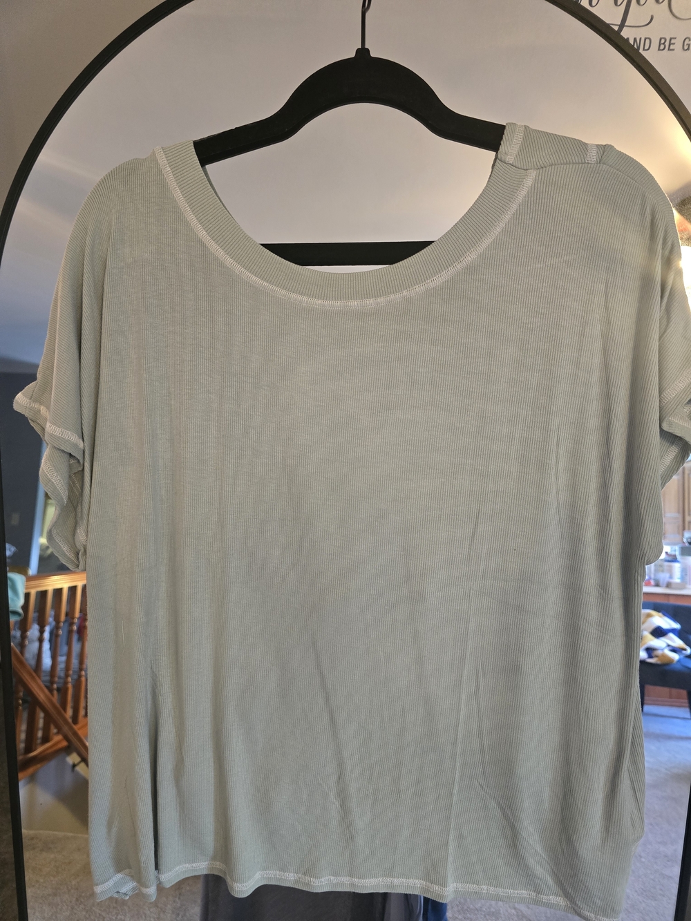 Light Sage Short Sleeve Women's Top - Casual Comfort